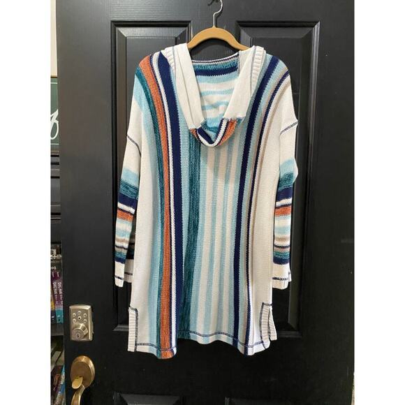 Soft Surroundings Multicolor Striped Bimini Pullover Hoodie Sweater Size M - Picture 4 of 4